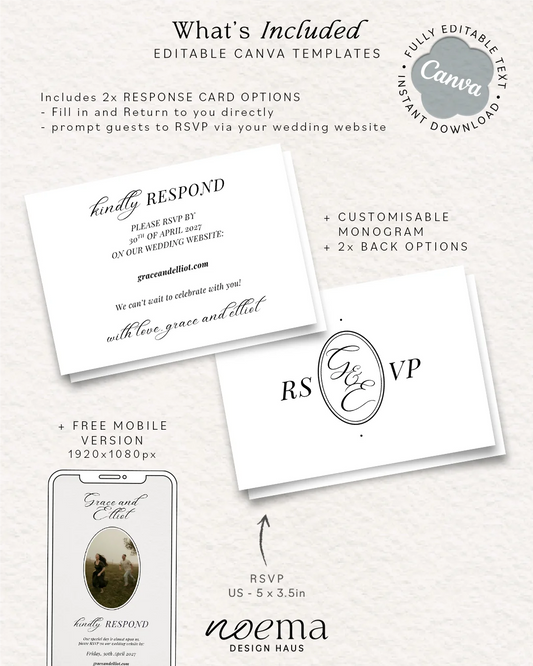 Classic Wedding RSVP - Response Card