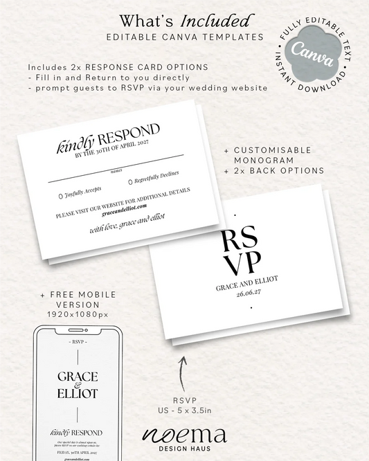 Timeless Wedding RSVP - Response Card