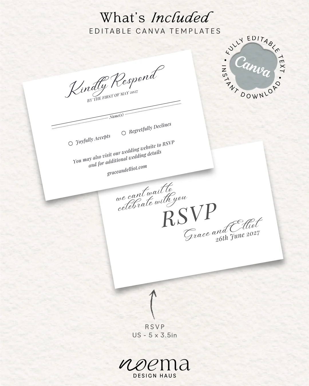 Classic Wedding RSVP - Response Card