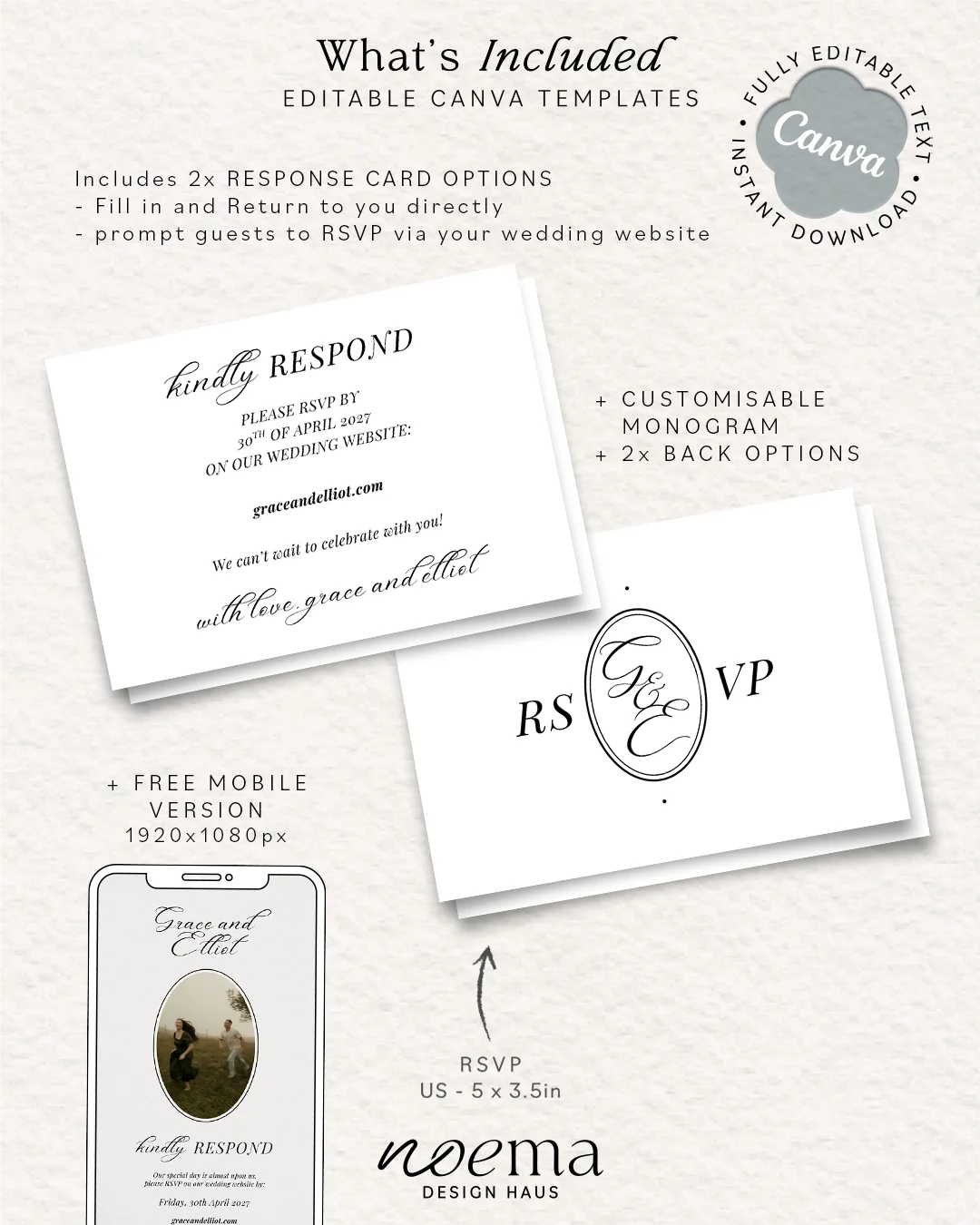 Classic Wedding RSVP - Response Card