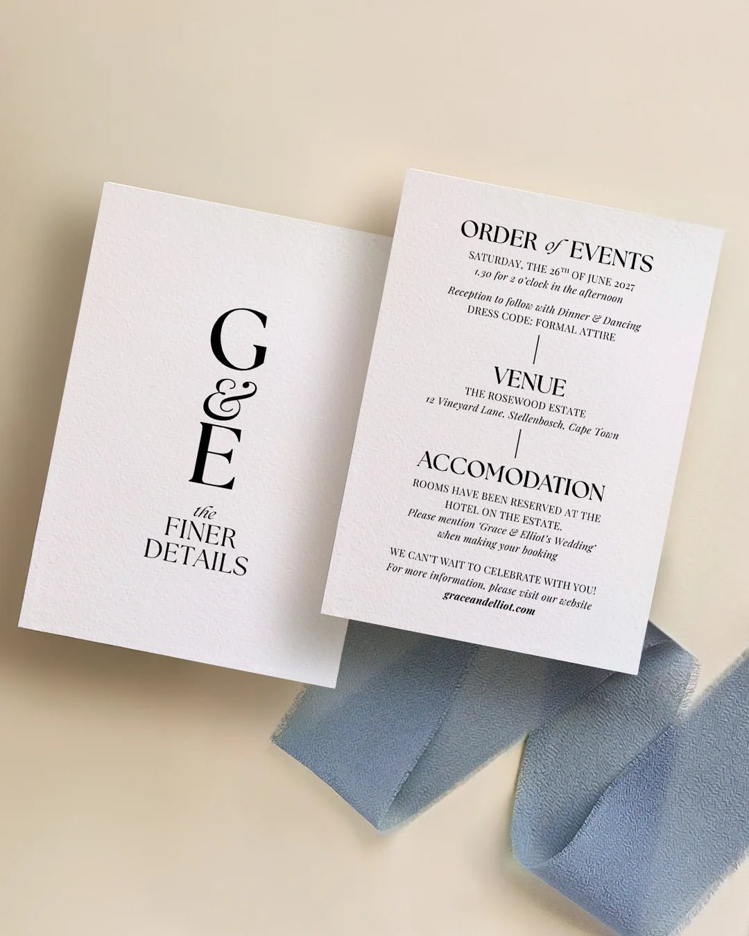 Timeless Wedding Details Card