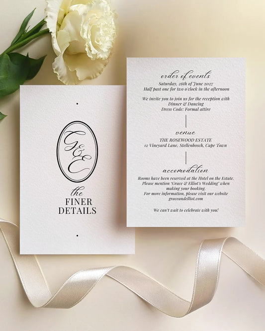 Classic Wedding Details Card