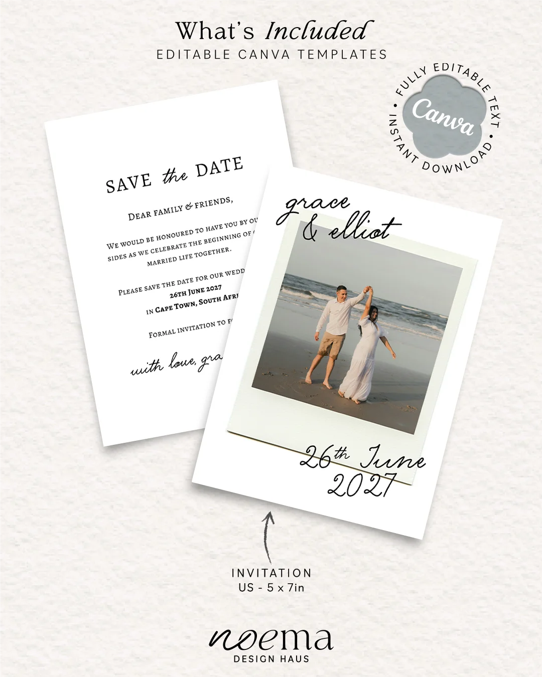 Polaroid Wedding Save The Date